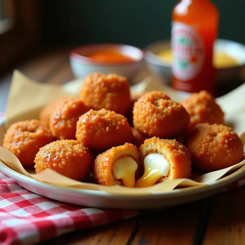 Nuggets de Pollo Rellenos de Queso Mozzarella y Baño de Miel Picante: Receta Americana Adictiva