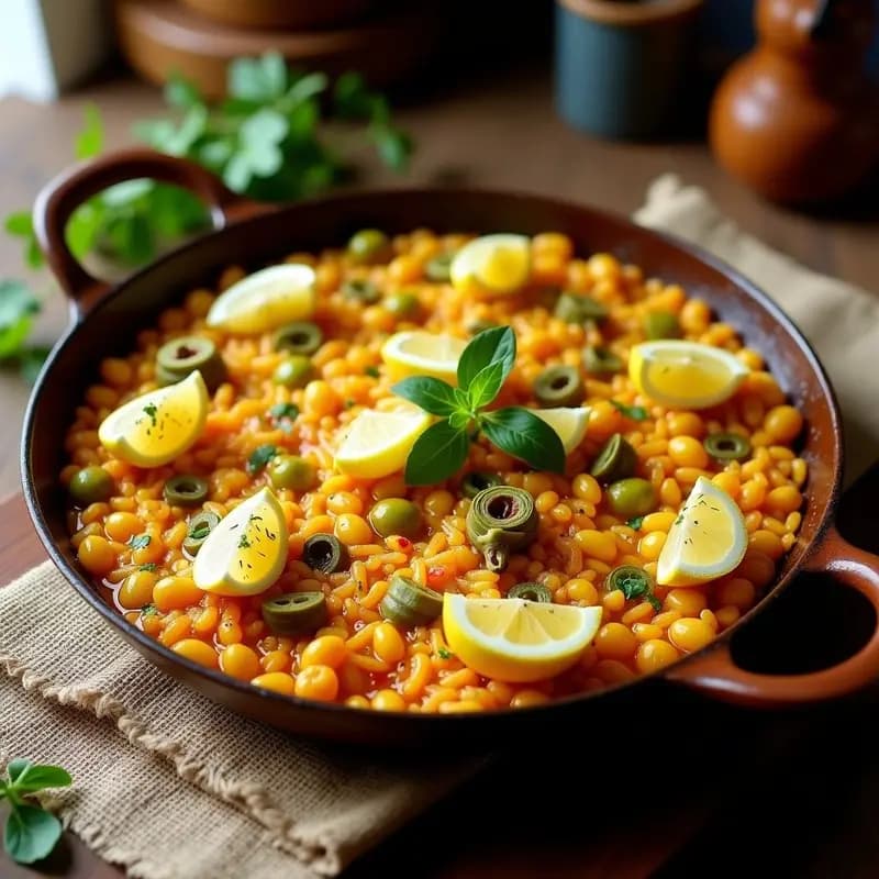 Paella de Alcachofas y Garrofón: Receta Valenciana Vegana en Olla Rápida