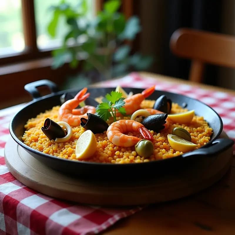 Paella de Marisco con Azafrán y Alcachofas: Receta Española Auténtica en Olla Rápida