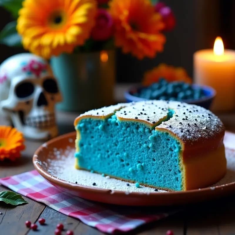 Pan de Muerto con Esencia de Azul de Jamaica: Postre Mexicano Sin Gluten y Festivo