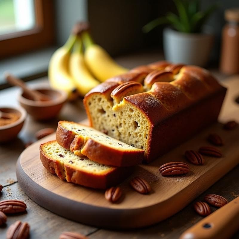 Pan de plátano y nueces con especias de pumpkin spice: Receta Americana Sin Azúcar en Airfryer