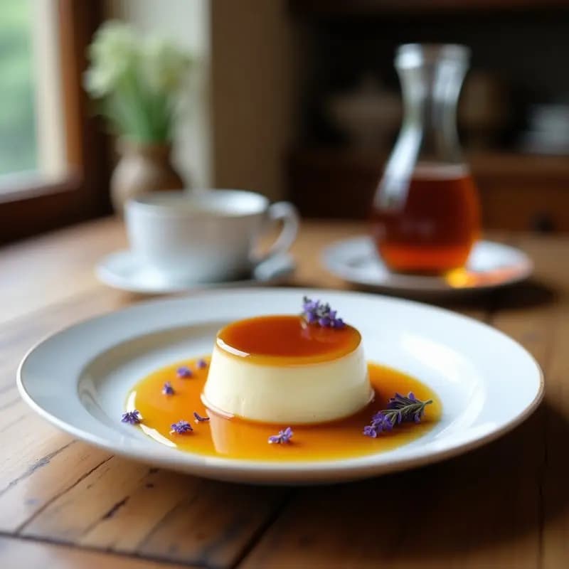 Panacotta de Té Earl Grey y Miel de Lavanda: Postre Británico Elegante y Sin Horno