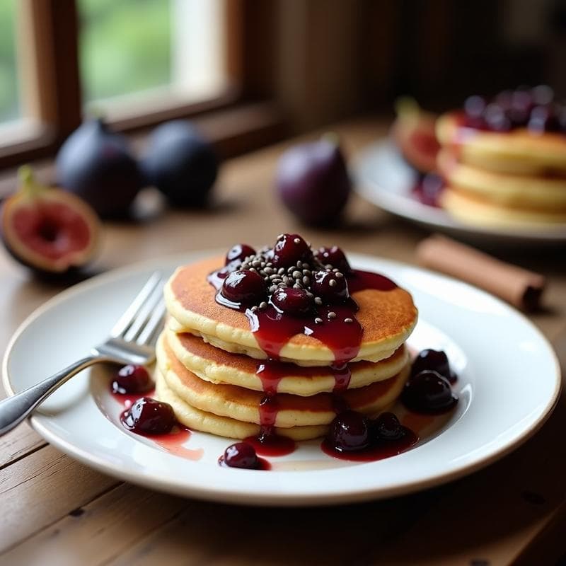 Pancakes de Harina de Castaña y Compote de Higos: Desayuno Sin Gluten y Keto