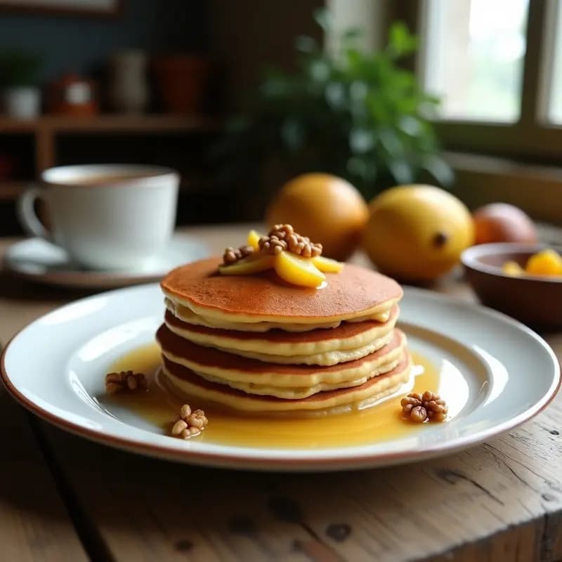 Pancakes de Harina de Castaña y Plátano Macho: Desayuno Colombiano Sin Lácteos