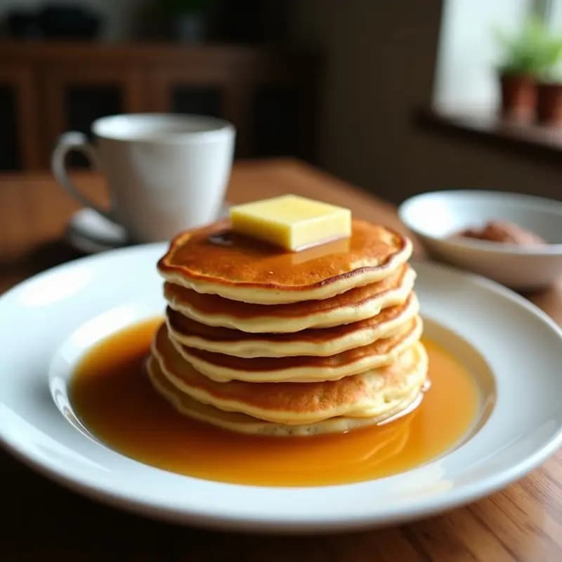 Pancakes con Sirope de Maple, Mantequilla de Maní y Plátano: Receta de Desayuno Hipercalórico pero Delicioso