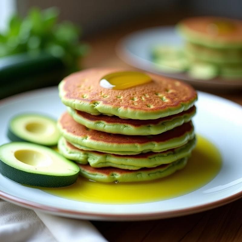 Panqueques de Harina de Alfalfa y Zucchini: Desayuno Verde Keto y Sin Gluten