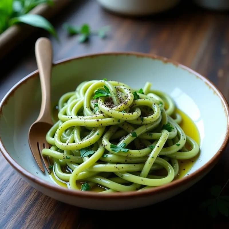 Pasta Cacio e Pepe con Espirulina: Receta Italiana Vegana y Rica en Hierro
