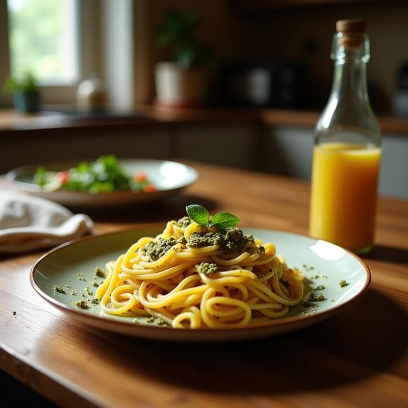 Pasta de Lentejas con Pesto de Rúcula y Anacardos: Receta Italiana Vegana en Thermomix