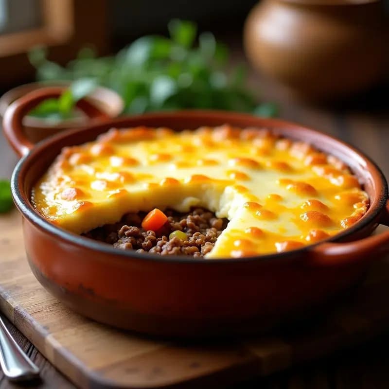 Pastel de Papa y Carne de Cordero al Estilo Shepherd’s: Receta Británica Reconfortante en Olla Lenta