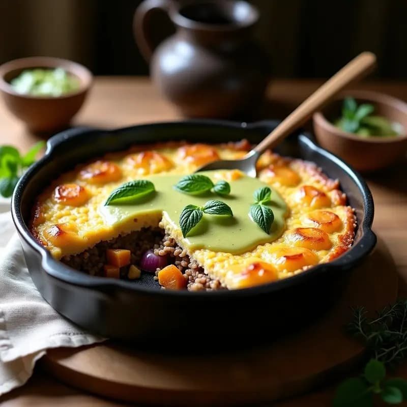 Pastel de Pastinaca y Cordero con Salsa de Menta: Receta Británica Tradicional en Olla Lenta