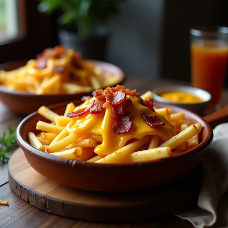 Patatas Fritas con Queso Cheddar Derretido y Bacon Crujiente: Receta de Loading Food