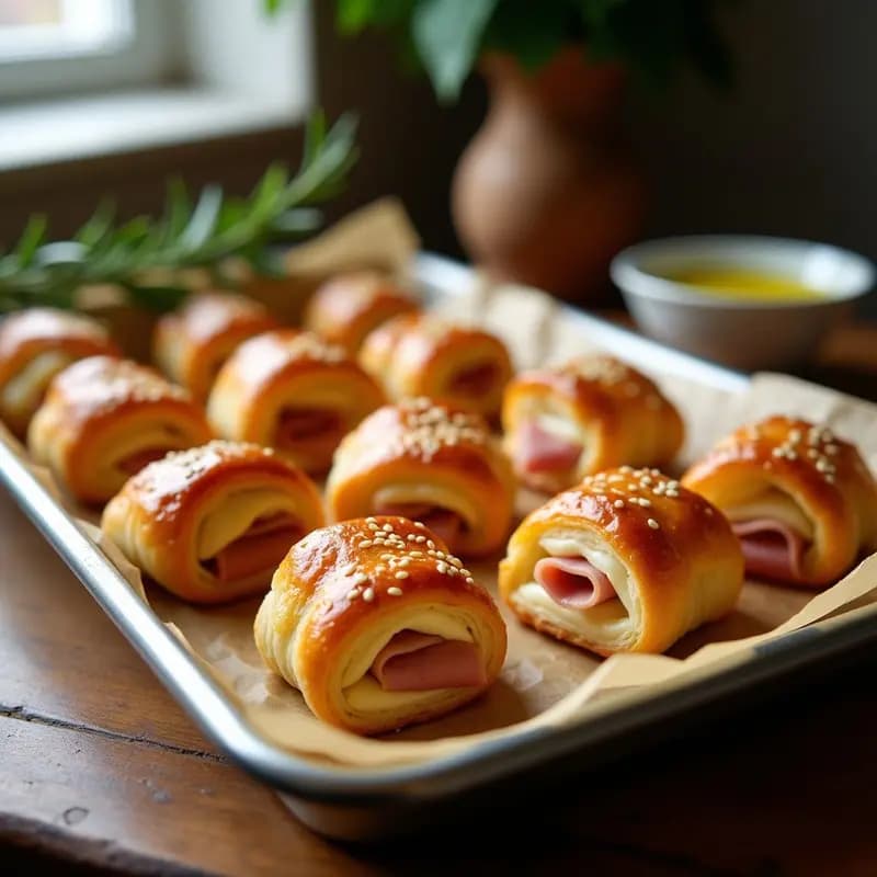 Pepitos de Jamón y Queso en Hoja de Presentation: Aperitivo Rápido y Elegante