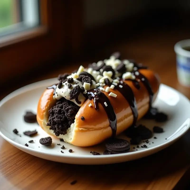 Perro Caliente de Galletas Oreo con Salsa de Leche Merengada: Postre en Forma de Comida