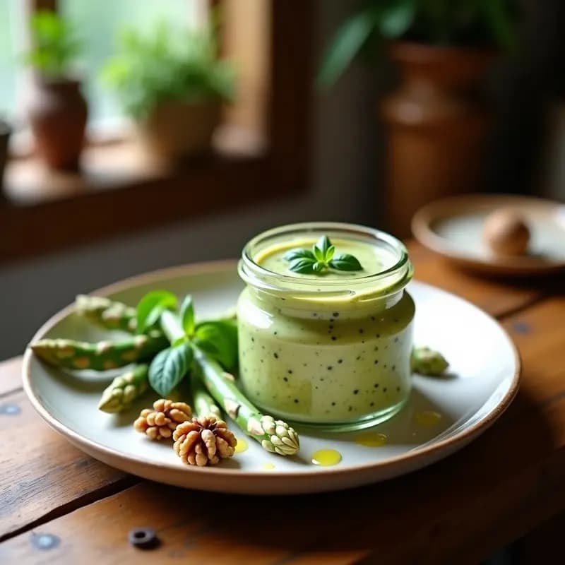 Pesto de Espárragos Blancos y Nueces: Salsa Italiana Vegana y Sin Queso