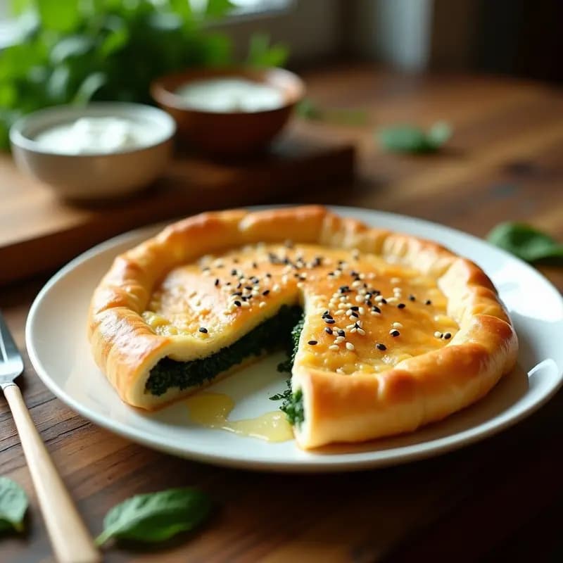 Pide de Espinacas y Queso Feta con Hojas de Filo: Receta Turca en Airfryer
