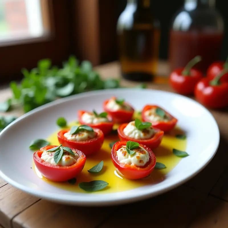 Pimientos de piquillo rellenos de brandada: Tapa navarra fácil y elegante