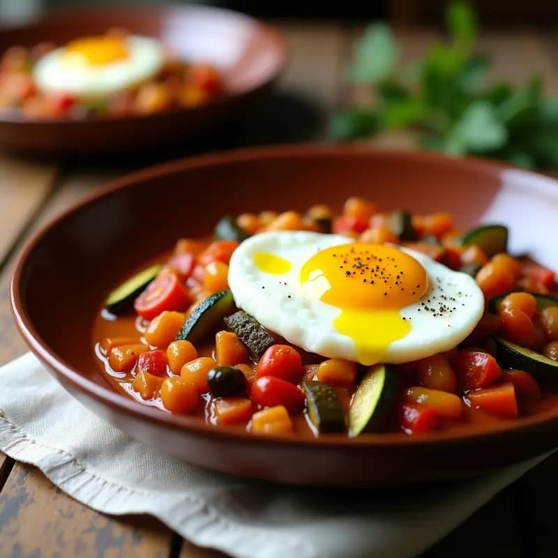Pisto Manchego con Huevo Poché: Receta de Verduras Estofadas y Tradicional