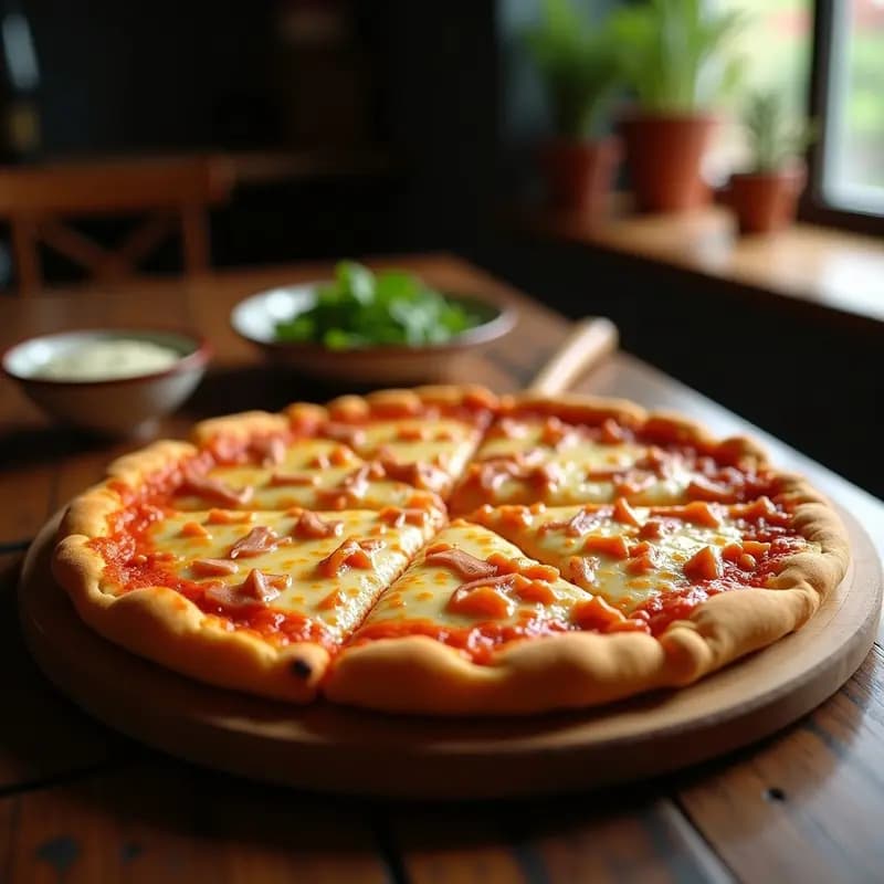 Pizza 5 Quesos con Costra de Macarrones y Salsa de Buffalo: La Explosión de Sabor que Necesitas