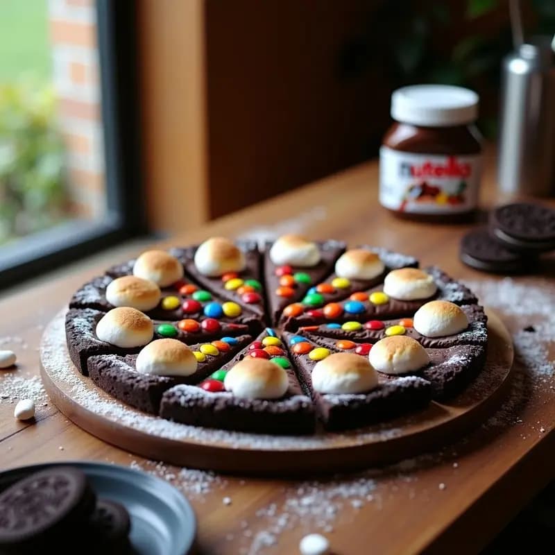 Pizza de Chocolate con Galleta Oreo, M&M y Marshmallows: el Postre que Parece una Pizza
