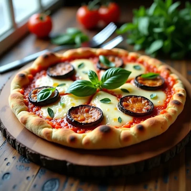 Pizza de Coliflor con pepperoni de Berenjena: Receta Italiana Sin Harina y Alta en Proteína