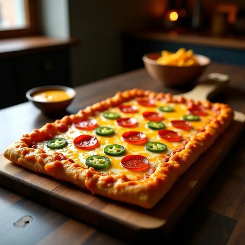 Pizza Gigante 5 Quesos con Base de Doritos y Salsa de Queso Nacho: Receta de Cheat Meal Extremo