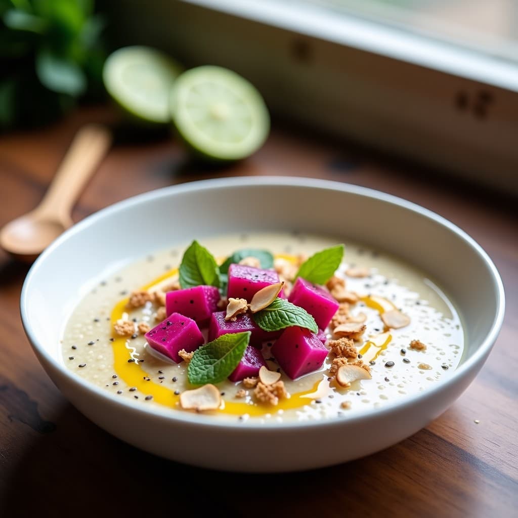 Porridge de Amaranto con Leche de Tigre y Fruta del Dragón: Desayuno Andino Superalimentos en 7 Minutos