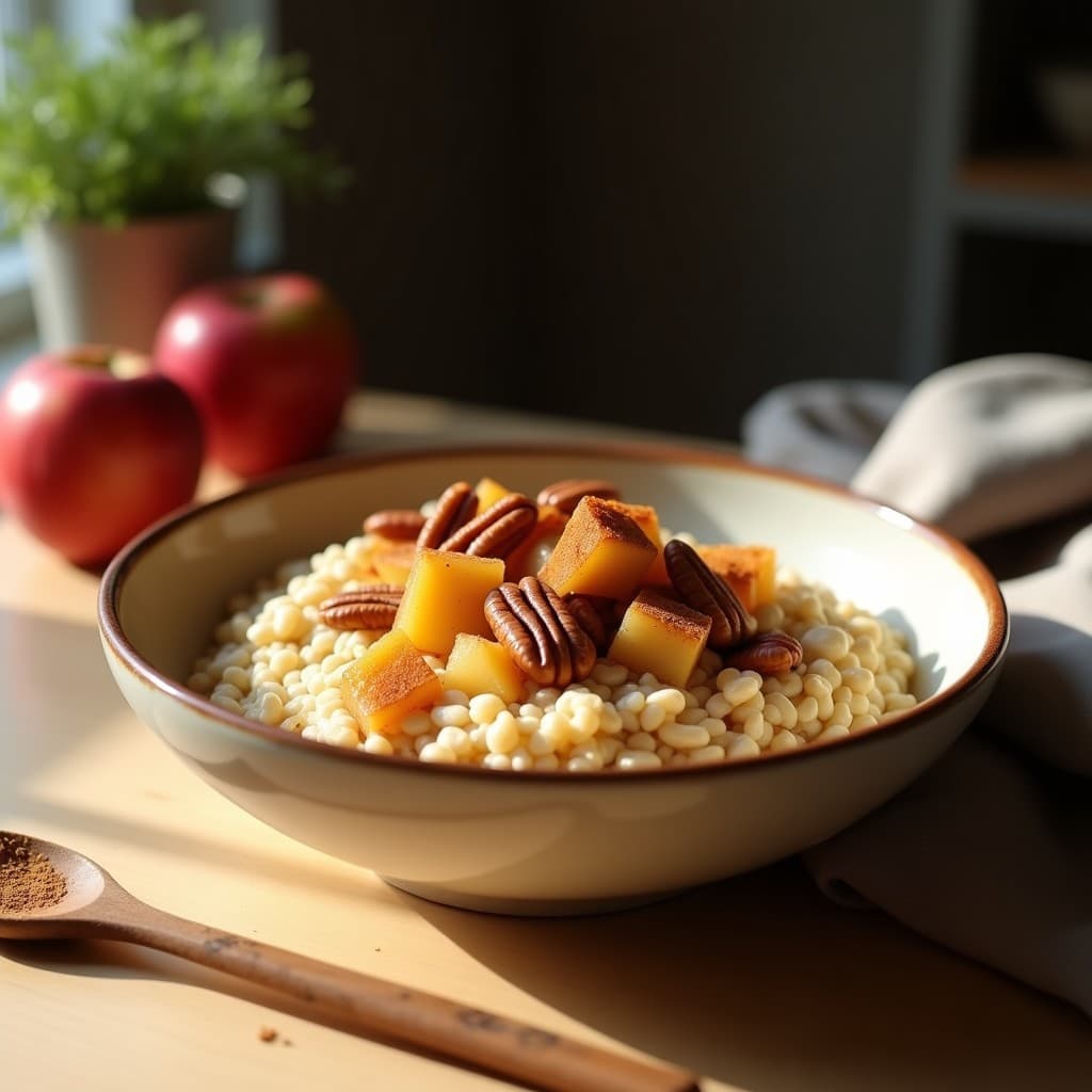 Poriridge de Avena y Semillas de Lino con Compota de Manzana: Desayuno Sin Azúcar