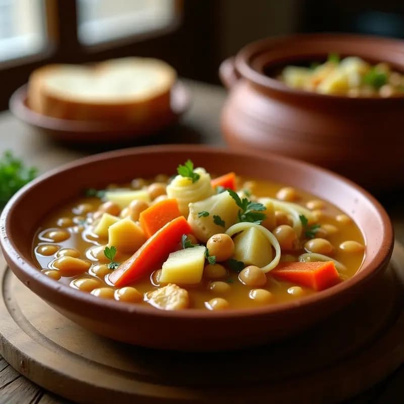 Puchero de Invierno con Garbanzos y Verduras: Cocido Sencillo y Nutritivo