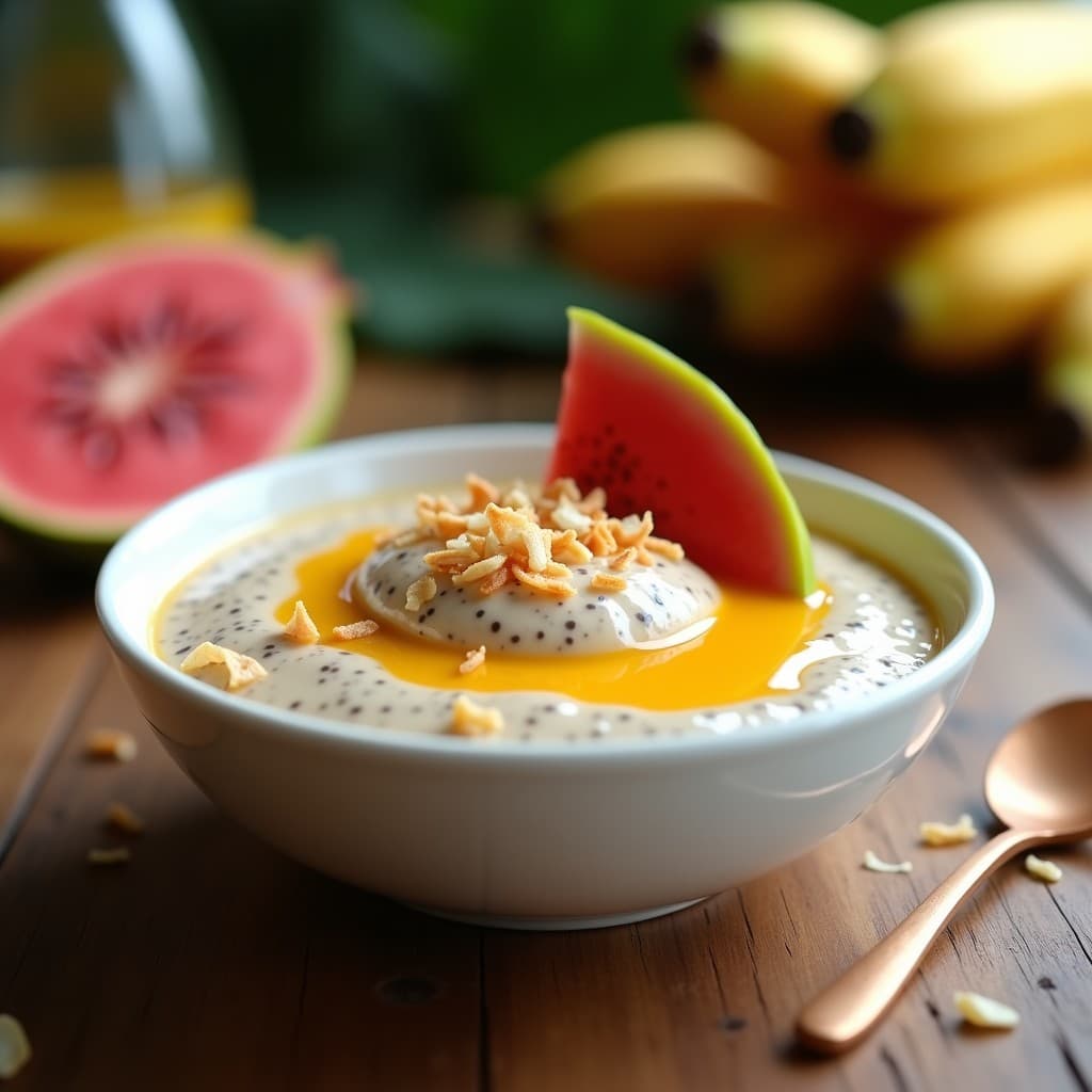 Pudín de Chía con Leche de Almendras y Puré de Guayaba: Desayuno Brasileño Sin Lactosa