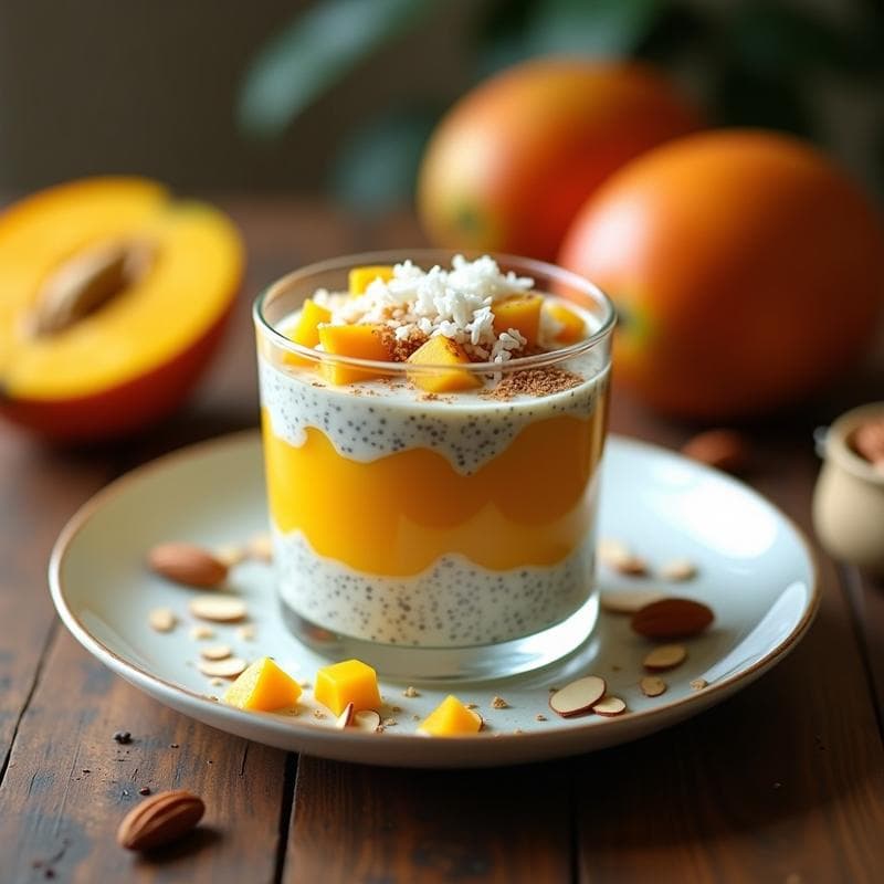 Pudín de Chía con Mango y Cardamomo: Desayuno Indio Sin Lácteos y Alto en Fibra