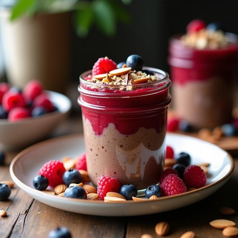 Pudín de Quinoa y Chocolate con Frutos Rojos: Desayuno Sin Gluten y Vegano en Thermomix