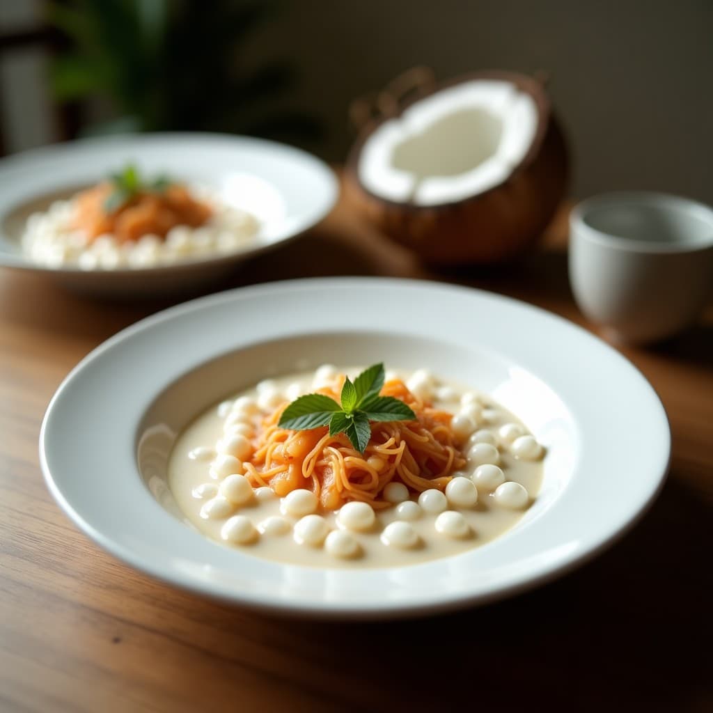 Pudín de Tapioca y Coco con Mango Asado: Postre Brasilero Sin Lácteos en Olla Exprés