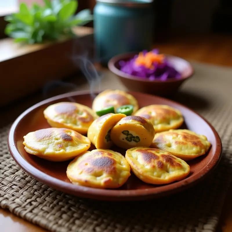 Pupusas de Harina de Maíz Azul Rellenas de Queso y Loroco: Receta Salvadoreña