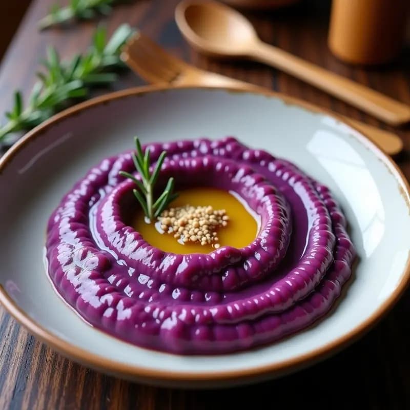 Puré de Batata Morada con Toque de Nuez Moscada: Acompañamiento Keto y Sin Gluten