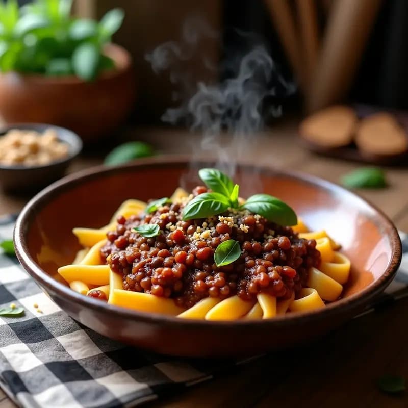 Ragu de Lentejas y Setas Portobello: Estofado Italiano Sin Carne en Olla Lenta