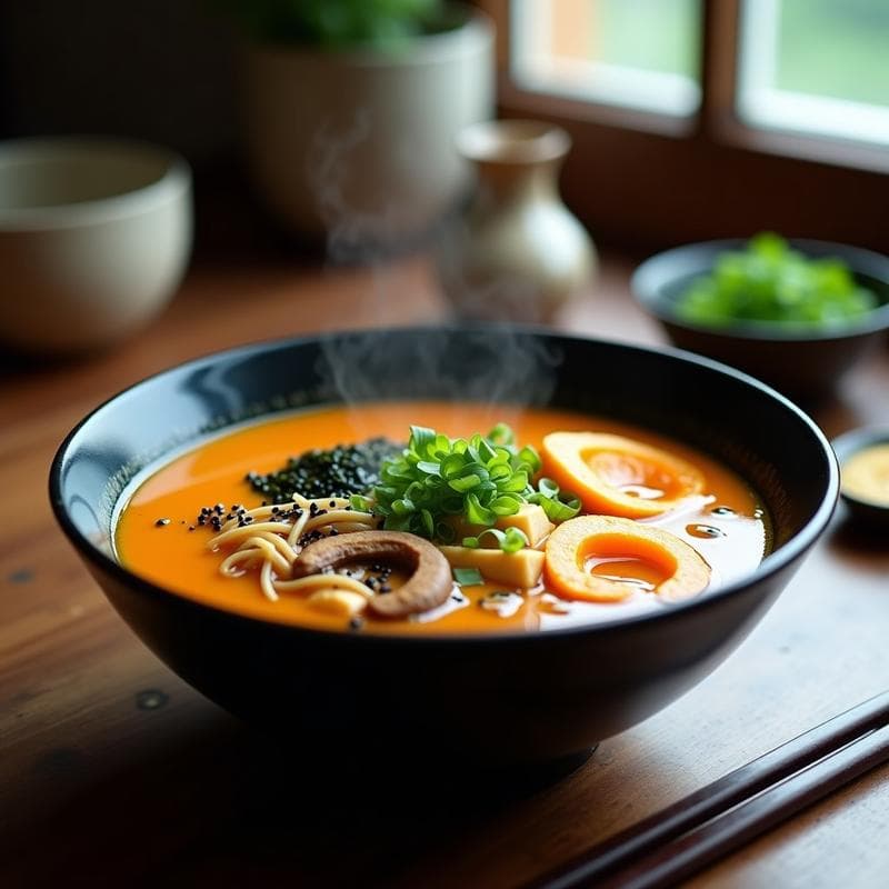 Ramen de Calabaza y Hongos Shiitake: Sopa Japonesa Vegana en Thermomix