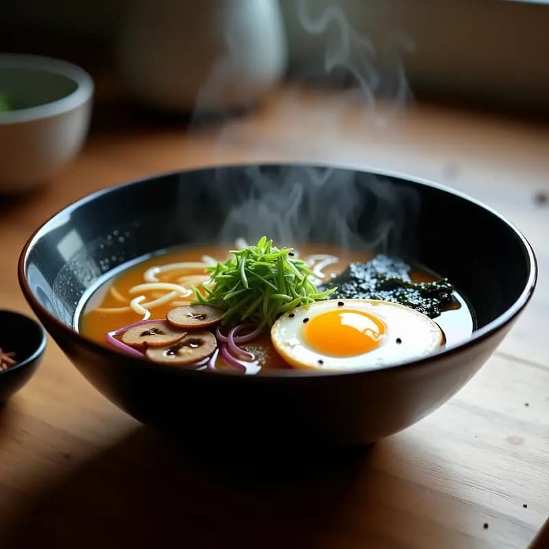 Ramen de Fideos de Konjac y Huevo Marino: Sopa Japonesa Low Carb en 20 Minutos