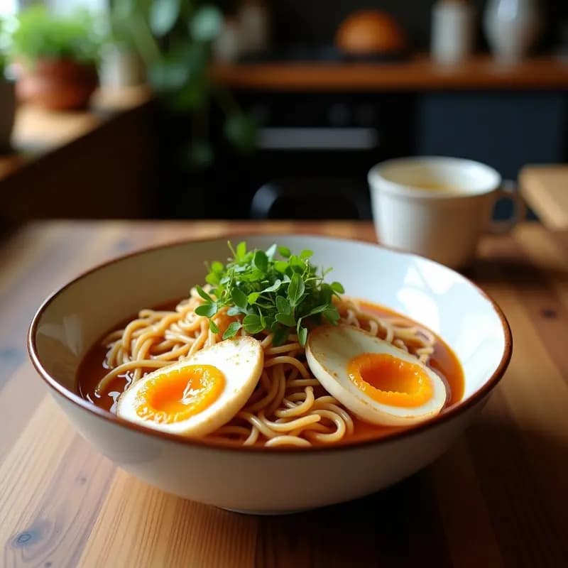 Ramen Japón de Miso y Pollo al Vapor: Receta Tradicional con Huevos Marinados y Bambú en 40 Minutos