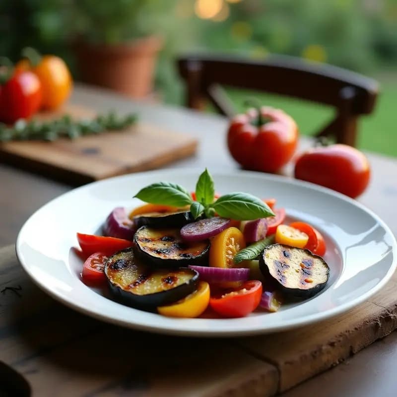 Ratatouille Frances a la Parrilla con Berenjena y Calabacín: Receta Vegana y Sin Aceite