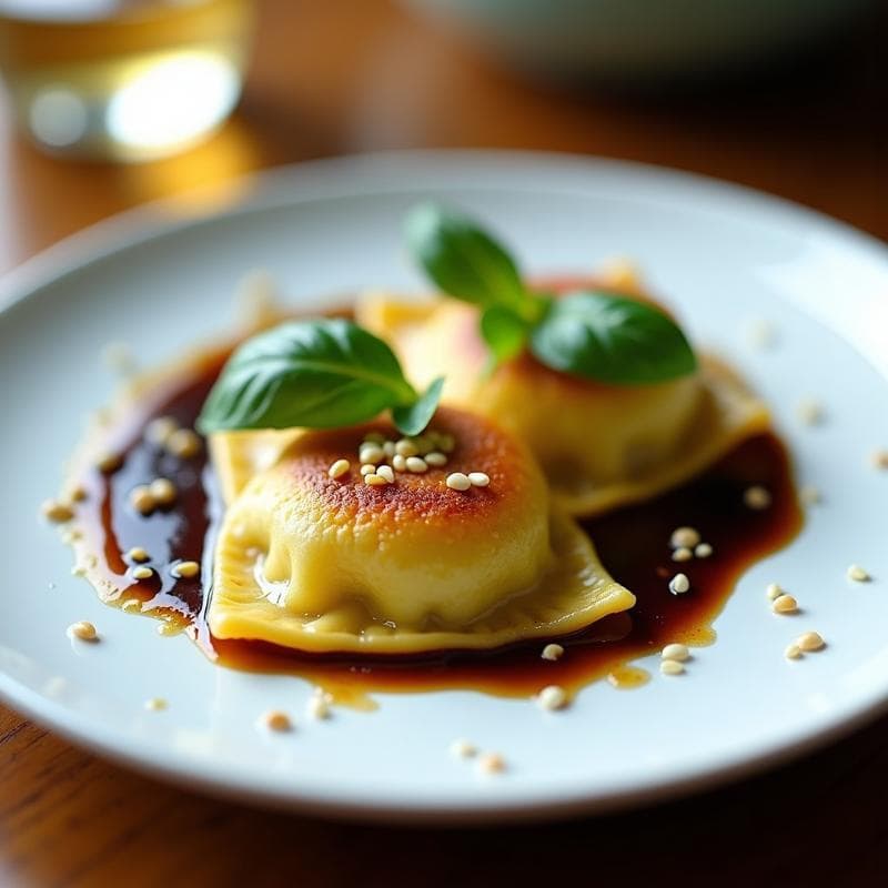 Ravioli de calabacín relleno de Queso de Cabra y Suri de Maracuyá: Receta Fusion en Airfryer