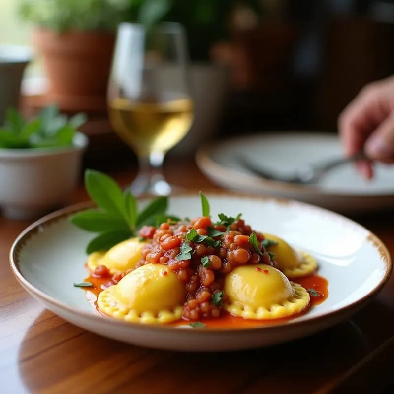Raviolis de Queso de Cabra y Higo: Receta Italiana Gourmet con Salsa de Nueces