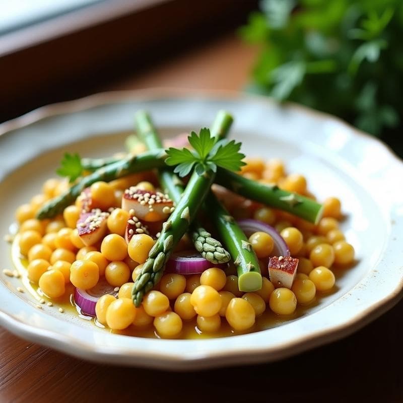Revuelto de Garbanzos y Espárragos Blancos: Desayuno Vegano Alta en Hierro en 10 Minutos