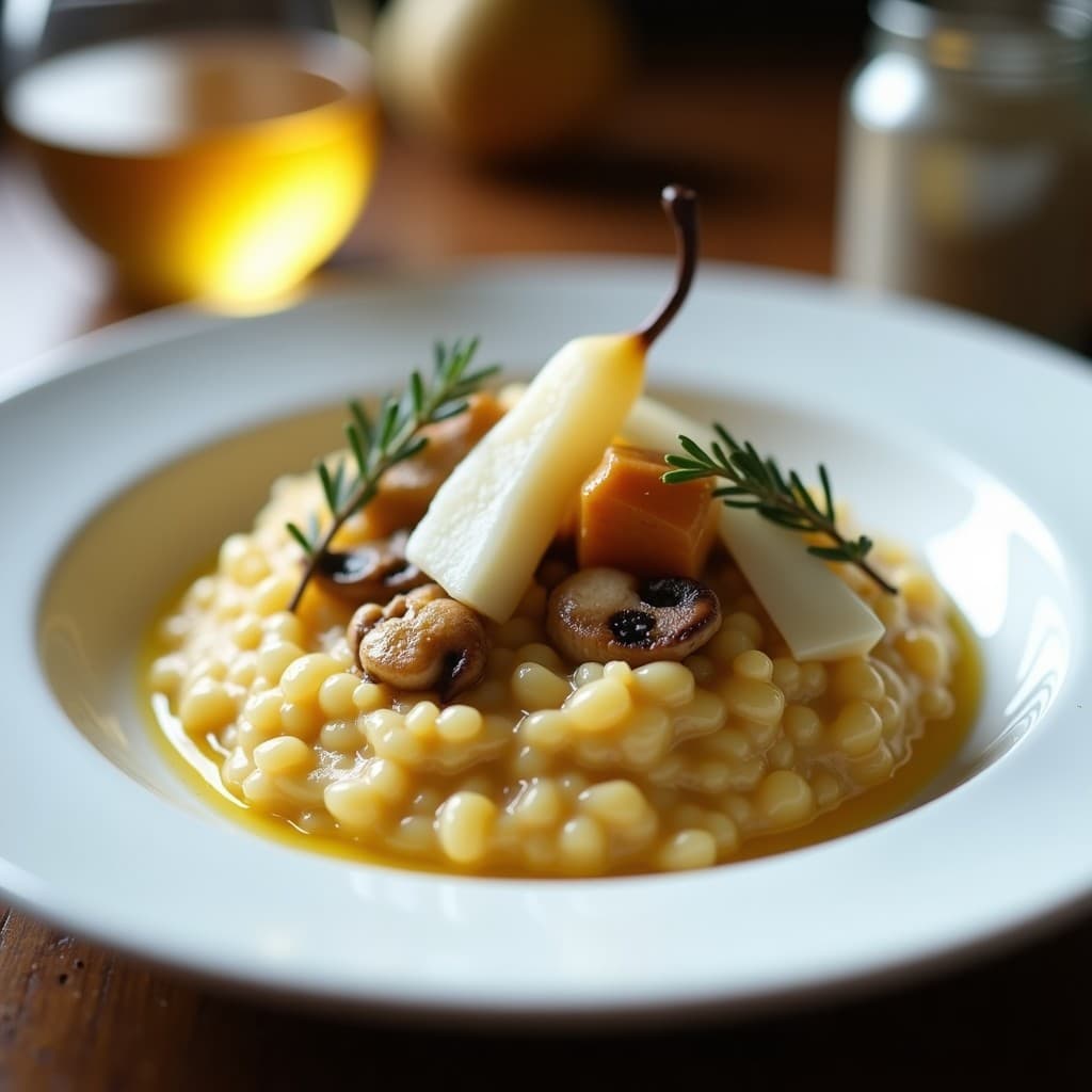 Risotto de Hongos Chanterelles y Vino Amarillo: Receta Francesa en Thermomix con Toque Afrutado