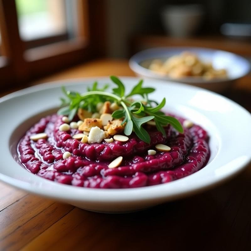 Risotto de Remolacha Morada con Queso de Cabra: Receta Creamosa en Olla Exprés