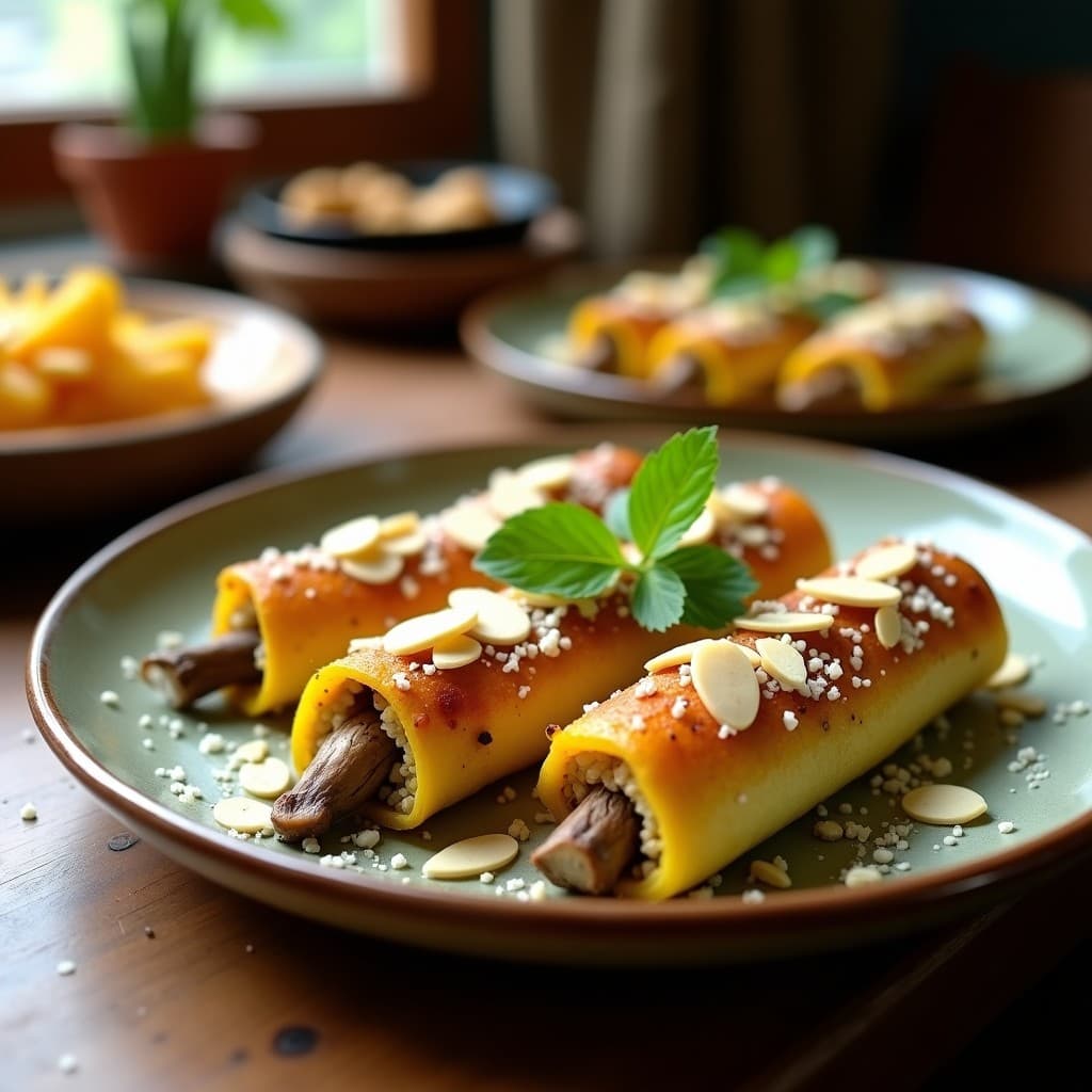 Rollitos de Calabacín Rellenos de Quinoa y Hongos Shiitake: Receta Keto al Horno