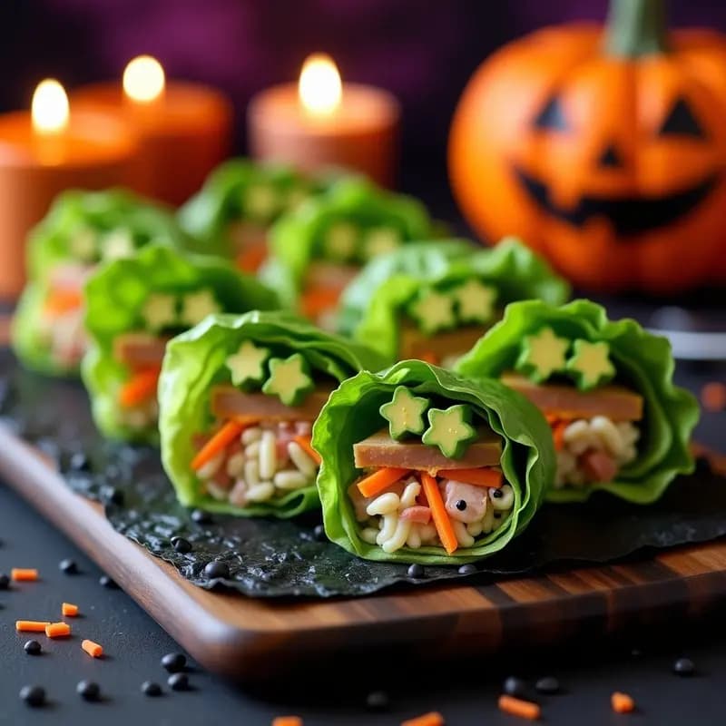 Rollitos de Lechuza con Aguacate y Atún en Hoja de Nori: Entrante Japonés para Halloween