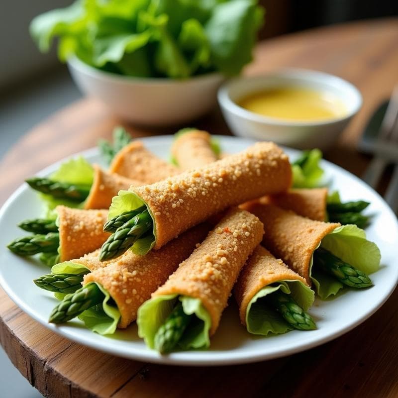 Rollitos de Lechuza Rellena de Espárragos y Jamón York: Receta en Airfryer Sin Aceite