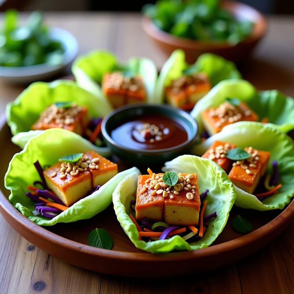 Rollitos de Lechuga con Relleno de Tofu y Mezcla de Cinco Especias: Receta China en Airfryer