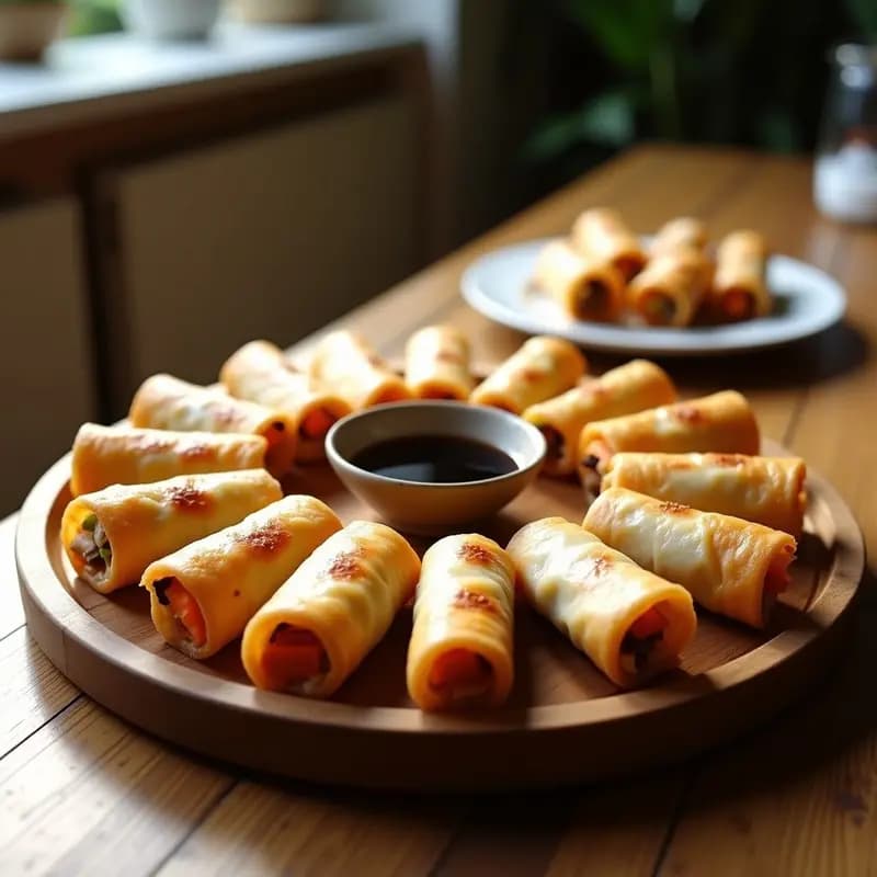 Rollitos de Primavera con Filloa de Arroz y Relleno de Hongos Shiitake: Receta Vegana al Horno
