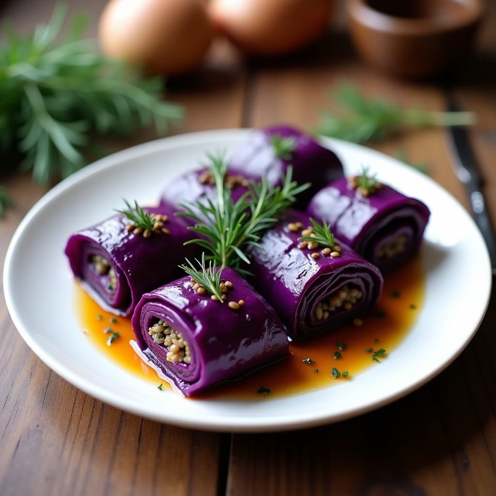 Rollitos de Repollo Moro con Relleno de Arroz Silvestre y Setas: Receta Eslava en Olla Lenta
